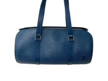 Load image into Gallery viewer, LOUIS VUITTON ルイヴィトン スフロ ハンドバッグ バレルバッグ 筒型 M52862 エピレザー ブルー ゴールド金具 美品 中古 4c071490