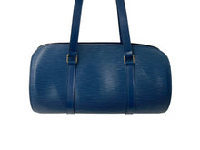 Load image into Gallery viewer, LOUIS VUITTON ルイヴィトン スフロ ハンドバッグ バレルバッグ 筒型 M52862 エピレザー ブルー ゴールド金具 美品 中古 4c071490