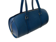 Load image into Gallery viewer, LOUIS VUITTON ルイヴィトン スフロ ハンドバッグ バレルバッグ 筒型 M52862 エピレザー ブルー ゴールド金具 美品 中古 4c071490