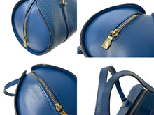 Load image into Gallery viewer, LOUIS VUITTON ルイヴィトン スフロ ハンドバッグ バレルバッグ 筒型 M52862 エピレザー ブルー ゴールド金具 美品 中古 4c071490