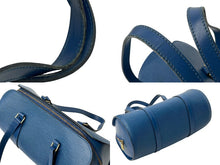 Load image into Gallery viewer, LOUIS VUITTON ルイヴィトン スフロ ハンドバッグ バレルバッグ 筒型 M52862 エピレザー ブルー ゴールド金具 美品 中古 4c071490