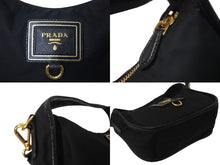 画像をギャラリービューアに読み込む, PRADA プラダ ハンドバック TESSUTO ORO 2WAYショルダーバッグ ナイロン BN1409 ブラック 黒 美品 中古 4c071493 