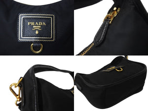 PRADA プラダ ハンドバック TESSUTO ORO 2WAYショルダーバッグ ナイロン BN1409 ブラック 黒 美品 中古 4c071493 