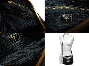 PRADA プラダ ハンドバック TESSUTO ORO 2WAYショルダーバッグ ナイロン BN1409 ブラック 黒 美品 中古 4c071493 