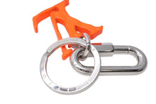 Load image into Gallery viewer, LOUIS VUITTON ルイヴィトン ポルトクレ LVシャープ キーホルダー MP2291 イタリア製 メタル オレンジ シルバー金具 美品 中古 4c071497