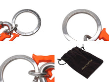 Load image into Gallery viewer, LOUIS VUITTON ルイヴィトン ポルトクレ LVシャープ キーホルダー MP2291 イタリア製 メタル オレンジ シルバー金具 美品 中古 4c071497