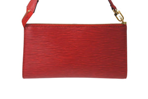 LOUIS VUITTON ルイヴィトン ポシェットアクセソワール エピレザー M52947 レッド ゴールド金具 美品 中古 4c071505