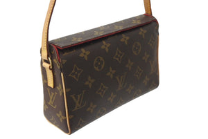 極美品 LOUIS VUITTON ルイヴィトン レシタル ハンドバッグ M51900 モノグラムキャンバス ブラウン 中古 4c071509