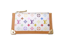 Load image into Gallery viewer, 新品同様 LOUISVUITTON ルイヴィトン ポシェットクレコインケース M92655 モノグラムマルチカラーキャンバス ホワイト 中古 4c071511