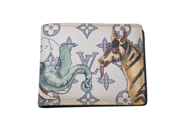 LOUIS VUITTON ルイヴィトン モノグラムサバンナ ポルトフォイユミュルティプル 二つ折り財布 チャップマンブラザーズ M62607 ホワイト PVC 美品 中古 4c071515