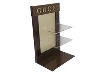 画像をギャラリービューアに読み込む, GUCCI グッチ ディスプレイ 非売品 雑貨 目立つレア ブランドロゴ ブラウン ウッド プラスチック 美品 中古 4c071522 