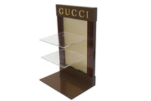 画像をギャラリービューアに読み込む, GUCCI グッチ ディスプレイ 非売品 雑貨 目立つレア ブランドロゴ ブラウン ウッド プラスチック 美品 中古 4c071522 
