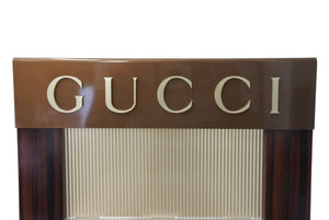 GUCCI グッチ ディスプレイ 非売品 雑貨 目立つレア ブランドロゴ ブラウン ウッド プラスチック 美品 中古 4c071522 