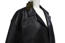 Load image into Gallery viewer, Brioni ブリオーニ ラムレザー コート 3ボタン ジャケット ブラック 黒 アウター 羊革 美品 中古 4c071527