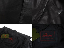 Load image into Gallery viewer, Brioni ブリオーニ ラムレザー コート 3ボタン ジャケット ブラック 黒 アウター 羊革 美品 中古 4c071527