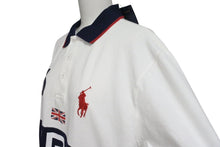 Load image into Gallery viewer, POLO Ralph Lauren ポロラルフローレン ポロシャツ GBR イギリス国旗 CHINA製 コットン ネイビー レッド ホワイト 美品 中古 4c071535