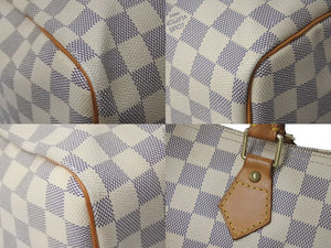 LOUIS VUITTON ルイヴィトン スピーディ30 ダミエ ハンドバッグアズール N41533 ホワイト ベージュ 中古 4c071562