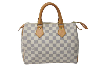 LOUIS VUITTON ルイヴィトン ハンドバッグ スピーディ25 ダミエアズール N41534 ホワイト グレー ゴールド金具 美品 中古 4c071568