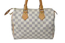 Load image into Gallery viewer, LOUIS VUITTON ルイヴィトン ハンドバッグ スピーディ25 ダミエアズール N41534 ホワイト グレー ゴールド金具 美品 中古 4c071568