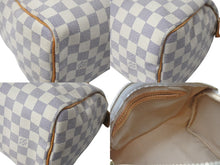 Load image into Gallery viewer, LOUIS VUITTON ルイヴィトン ハンドバッグ スピーディ25 ダミエアズール N41534 ホワイト グレー ゴールド金具 美品 中古 4c071568
