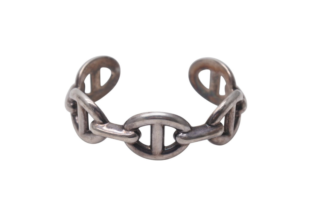 HERMES エルメス シェーヌダンクル アンシェネGM バングル ブレスレット ST AG925 シルバー 45.3g 美品 中古 4c071572