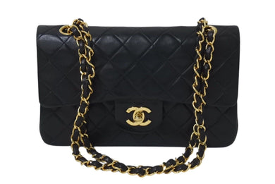 CHANEL シャネル マトラッセ23 Wフラップ チェーン ショルダーバッグ ラムスキン 2番台 ブラック ゴールド金具 美品 中古 4c071593