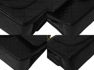 CHANEL シャネル マトラッセ23 Wフラップ チェーン ショルダーバッグ ラムスキン 2番台 ブラック ゴールド金具 美品 中古 4c071593