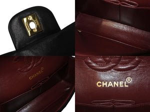 CHANEL シャネル マトラッセ23 Wフラップ チェーン ショルダーバッグ ラムスキン 2番台 ブラック ゴールド金具 美品 中古 4c071593