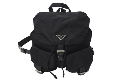 PRADA プラダ リュック デイパック トライアングルロゴ B2811 ナイロン シルバー金具 カーキ 美品 中古 4c071599 