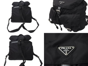 PRADA プラダ リュック デイパック トライアングルロゴ B2811 ナイロン シルバー金具 カーキ 美品 中古 4c071599 