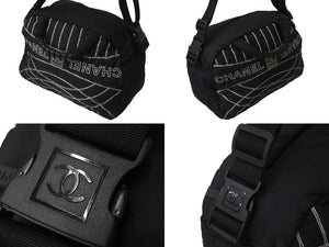 CHANEL シャネル スポーツライン ショルダーバッグ 10番台 2WAY ココマーク ステッチ ナイロン ブラック ホワイト 美品 中古 4c071606
