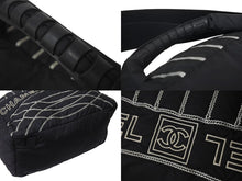 Load image into Gallery viewer, CHANEL シャネル スポーツライン ショルダーバッグ 10番台 2WAY ココマーク ステッチ ナイロン ブラック ホワイト 美品 中古 4c071606