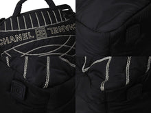 Load image into Gallery viewer, CHANEL シャネル スポーツライン ショルダーバッグ 10番台 2WAY ココマーク ステッチ ナイロン ブラック ホワイト 美品 中古 4c071606