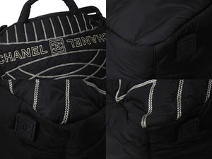 CHANEL シャネル スポーツライン ショルダーバッグ 10番台 2WAY ココマーク ステッチ ナイロン ブラック ホワイト 美品 中古 4c071606
