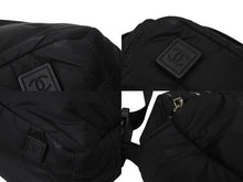 Load image into Gallery viewer, CHANEL シャネル スポーツライン ショルダーバッグ 10番台 2WAY ココマーク ステッチ ナイロン ブラック ホワイト 美品 中古 4c071606