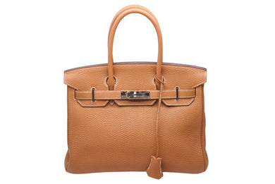 極美品 HERMES エルメス BIRKIN バーキン30 ハンドバッグ トゴ ゴールド シルバー金具 □H刻印 中古 4c071608