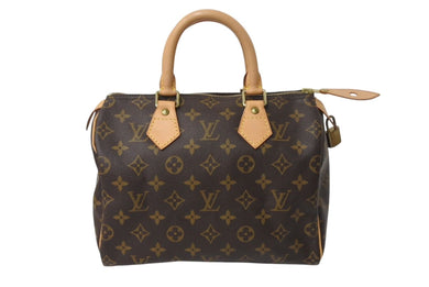 極美品 LOUIS VUITTON ルイヴィトン ハンドバッグ スピーディ25 M41528 モノグラム PVC コーティングキャンバス ブラウン 中古 4c071612