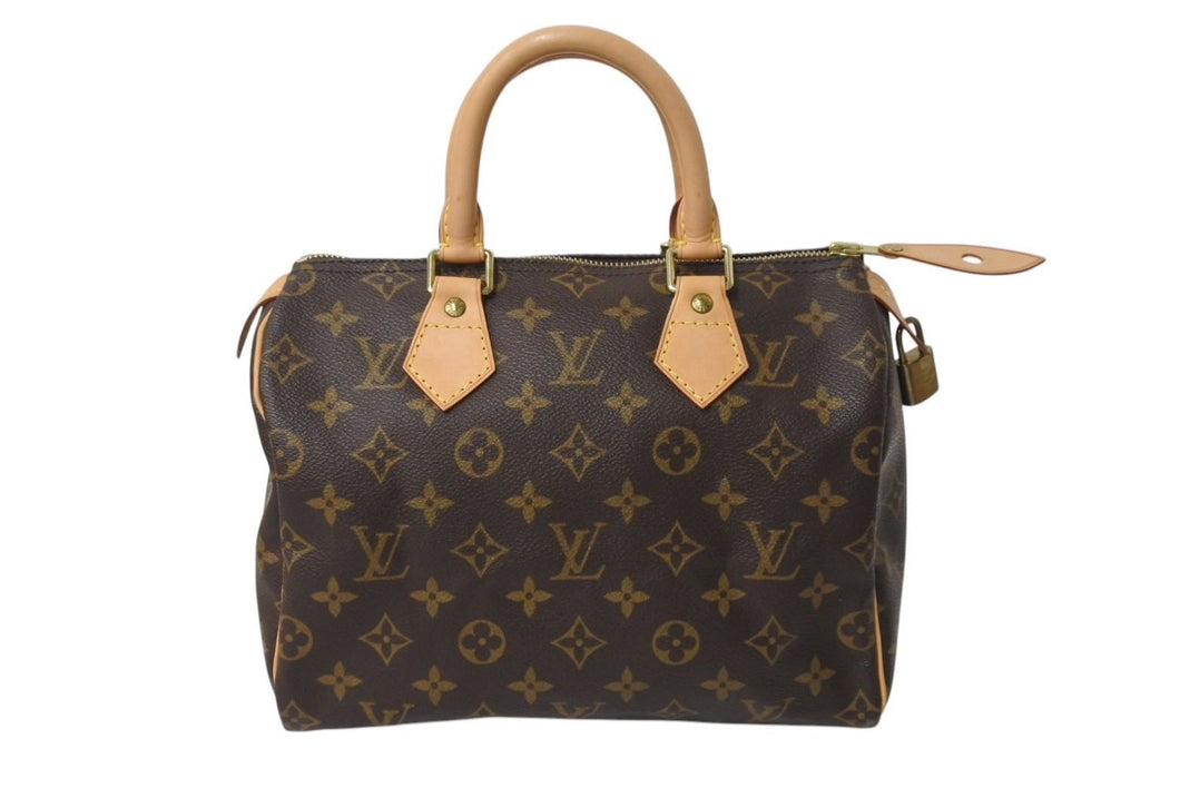 極美品 LOUIS VUITTON ルイヴィトン ハンドバッグ スピーディ25 M41528 モノグラム PVC コーティングキャンバス ブラウン 中古 4c071612