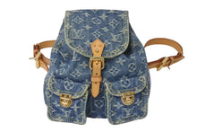 Load image into Gallery viewer, 極美品 希少 LOUIS VUITTON ルイヴィトン ミニリュック サックアドPM モノグラムデニム M95057 インディゴ ゴールド金具 中古 4c071617