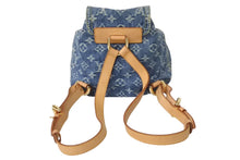 Load image into Gallery viewer, 極美品 希少 LOUIS VUITTON ルイヴィトン ミニリュック サックアドPM モノグラムデニム M95057 インディゴ ゴールド金具 中古 4c071617