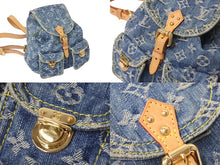 Load image into Gallery viewer, 極美品 希少 LOUIS VUITTON ルイヴィトン ミニリュック サックアドPM モノグラムデニム M95057 インディゴ ゴールド金具 中古 4c071617