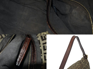 FENDI フェンディ マンマバケット ハンドバッグ ズッキーノ柄 キャンバス ブラウン ゴールド金具 美品 中古 4c071629 