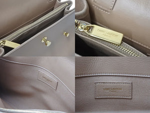SAINT LAURENT PARIS サンローランパリ ミューズトゥ ハンドバッグ ショルダーバッグ 313499 レザー ベージュ 美品 中古 4c071630 