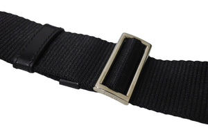 PRADA プラダショルダーバッグ トライアングルロゴ イタリア製 テスート レザー ブラック シルバー金具 美品 中古 4c071631 