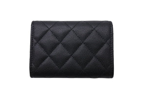 新品未使用 CHANEL シャネル シャネル19 スモールフラップ ウォレット AP3711 三つ折り財布 ココマーク ブラック キャビアスキン 中古 4c071641