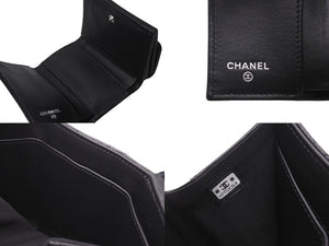 新品未使用 CHANEL シャネル シャネル19 スモールフラップ ウォレット AP3711 三つ折り財布 ココマーク ブラック キャビアスキン 中古 4c071641