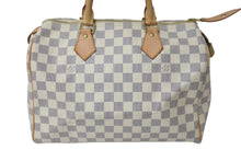 Load image into Gallery viewer, 極美品 LOUIS VUITTON ルイヴィトン スピーディ35 ダミエ アズール ハンドバッグ N41535 ホワイト ベージュ 中古 4c071653