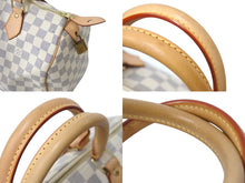 Load image into Gallery viewer, 極美品 LOUIS VUITTON ルイヴィトン スピーディ35 ダミエ アズール ハンドバッグ N41535 ホワイト ベージュ 中古 4c071653