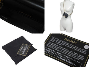新品未使用 CHANEL シャネル ミニ チェーンショルダーバッグ 31番台 ココマーク キルティング ブラック キャビアスキン 中古 4c071655