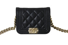 Load image into Gallery viewer, 新品未使用 CHANEL シャネル ミニ チェーンショルダーバッグ 31番台 ココマーク キルティング ブラック キャビアスキン 中古 4c071655